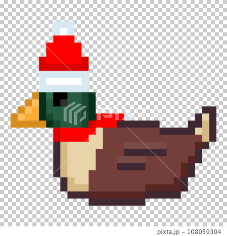 聖誕鴨像素圖 108059304