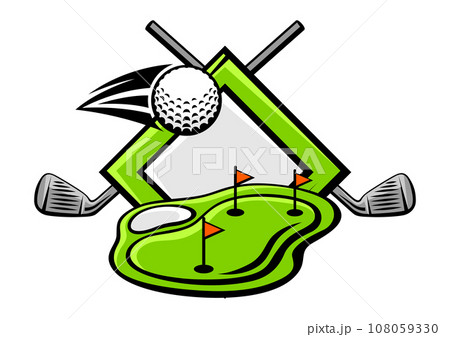 Emblem with golf symbols. Sport club label or emblem. 108059330