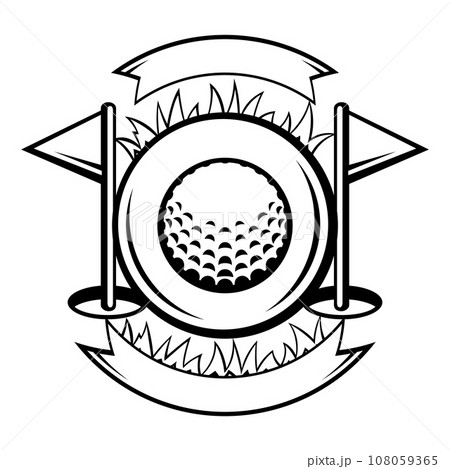 Emblem with golf symbols. Sport club label or emblem. 108059365