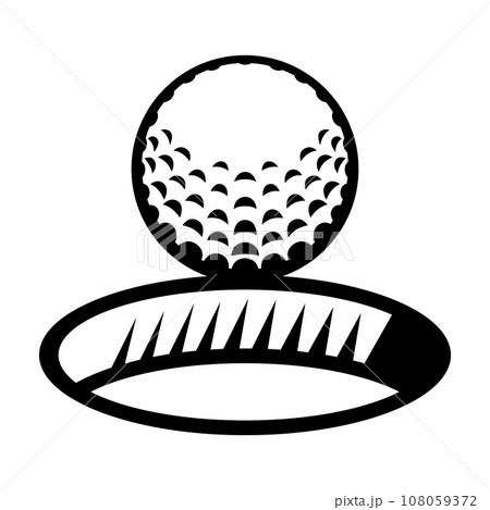 Golf ball and hole illustration. Sport club item or symbol. Golf ball and hole illustration. Sport club item or symbol. 108059372