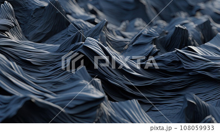 Scientific abstraction with futuristic textured tissue waves. Tech background with close-up wave bio texture. Generated AI. 108059933