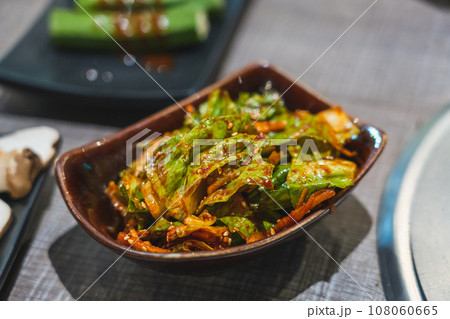 spicy Korean lettuce salad - Traditional Korean sidedish spicy Korean lettuce salad - Traditional Korean sidedish 108060665