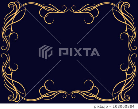 ◇◇◇ なんとなくアンティークな飾り絵 ◇◇◇ Ornate vintage frame. Swirl ornament.のイラスト素材 [108060884