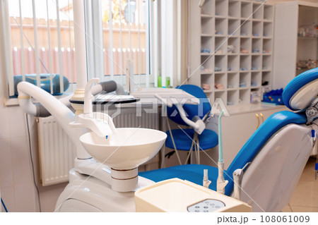 Modern dental office. Laboratory of dental prosthetics. Concept of stomatology and dentistry 108061009