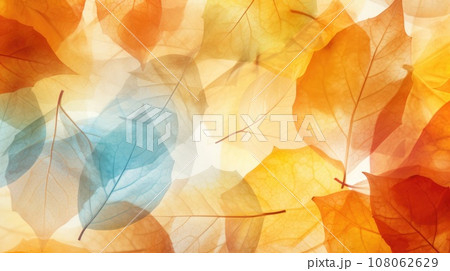 Translucent fallen autumn leaves. Fall autumn background Translucent fallen autumn leaves. Fall autumn background 108062629