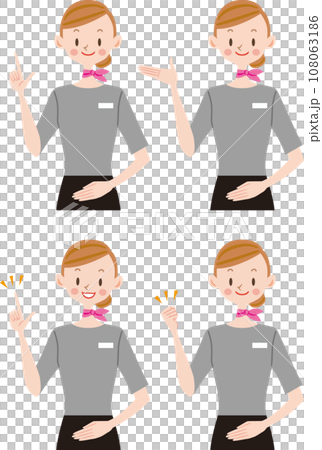 Female salesperson guiding 108063186