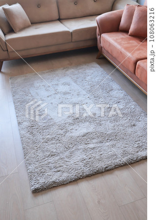 carpet texture background on wooden floor with copy space carpet texture background on wooden floor with copy space 108063216