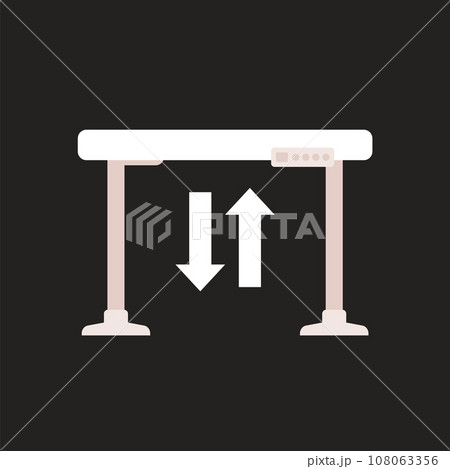 stand up desk icon on dark, flat vector stand up desk icon on dark, flat vector 108063356