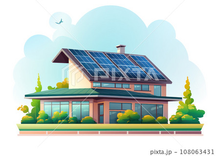 Solar panels on the roof of the house 108063431