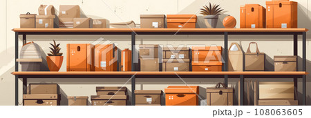 Storeroom with thingsのイラスト素材 [108063605] - PIXTA