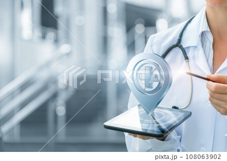 The concept of location of a medical institution in computers. 108063902