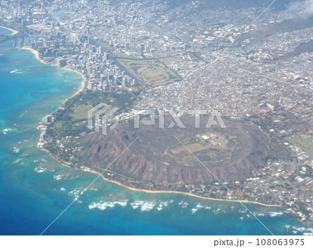 Aerial of Diamond Head Crater, Waikiki, and Honolulu Aerial of Diamond Head Crater, Waikiki, and Honolulu 108063975