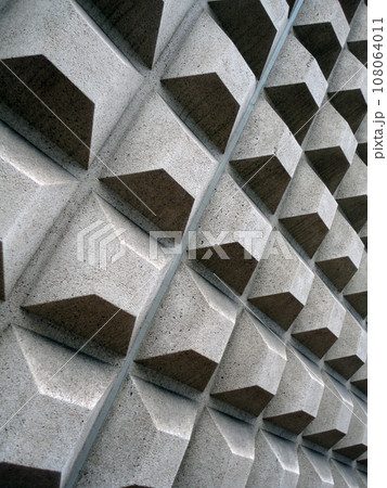 Square concret shapes project out of side wall Square concret shapes project out of side wall 108064011