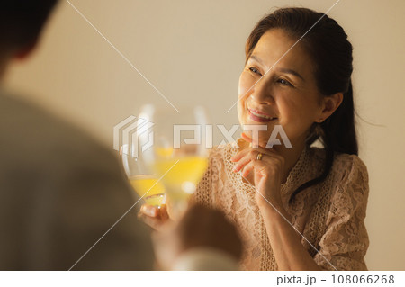 お酒を飲むシニア夫婦 お酒を飲むシニア夫婦 108066268