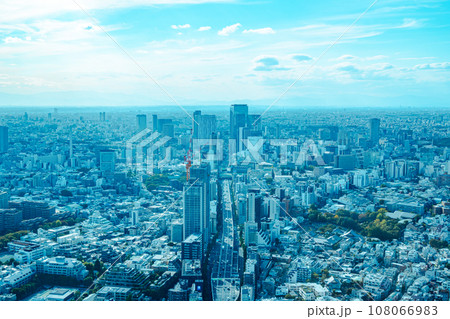 東京再開発 六本木から首都高速渋谷線周辺の俯瞰 2023.10　a-3 ライトカラー 108066983