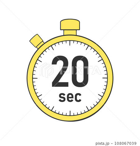 20秒のタイマー・ストップウォッチのイラスト素材 108067039