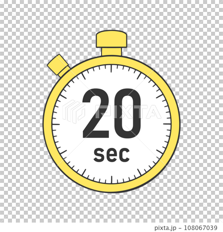 20秒のタイマー・ストップウォッチのイラスト素材 108067039