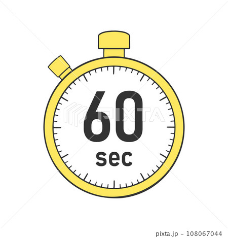 60秒のタイマー・ストップウォッチのイラスト素材 108067044
