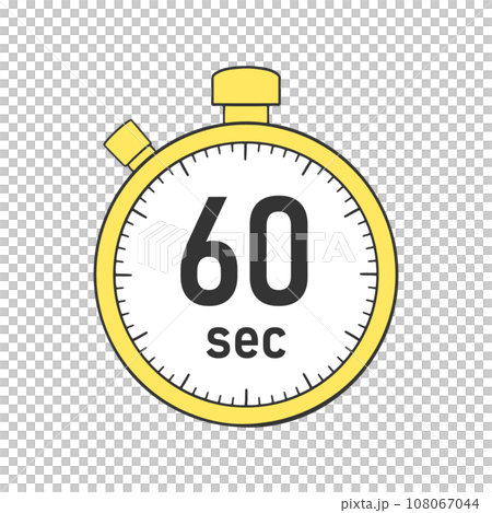 60秒のタイマー・ストップウォッチのイラスト素材 108067044