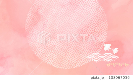 ピンク色のかわいい和風背景 ピンク色のかわいい和風背景 108067056