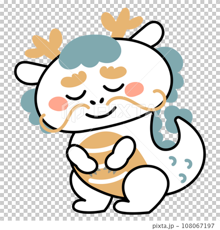Illustration material of a cute dragon bowing 108067197