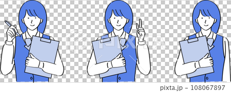 接待員女士與活頁夾合影 108067897