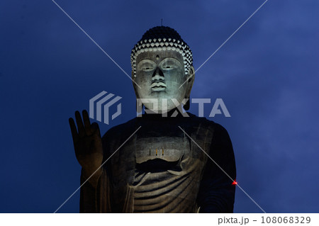 夜の空に浮かび上がる牛久大仏 夜の空に浮かび上がる牛久大仏 108068329