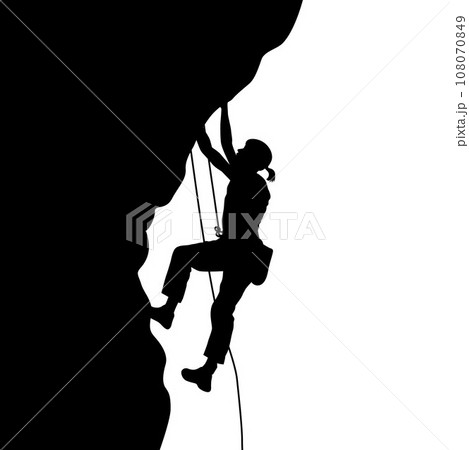 Sport climbing, Silhouette of Rock Climber, climbing on rock, mountain 108070849