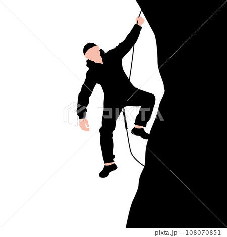 Sport climbing, Silhouette of Rock Climber, climbing on rock, mountain 108070851