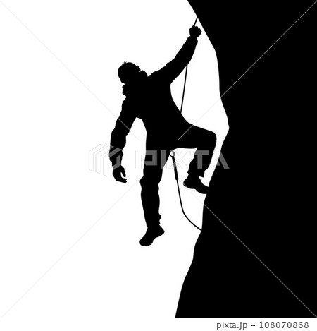 Sport climbing, Silhouette of Rock Climber, climbing on rock, mountain 108070868