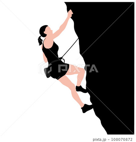 Sport climbing, Silhouette of Rock Climber, climbing on rock, mountain Sport climbing, Silhouette of Rock Climber, climbing on rock, mountain 108070872