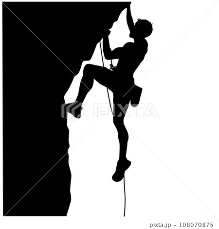 Sport climbing, Silhouette of Rock Climber, climbing on rock, mountain Sport climbing, Silhouette of Rock Climber, climbing on rock, mountain 108070875