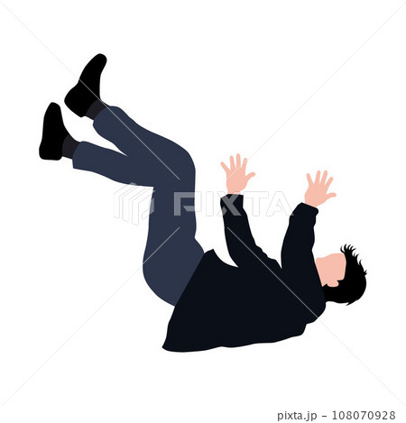Falling man, illustration of man falling from the sky, man falling down	 108070928