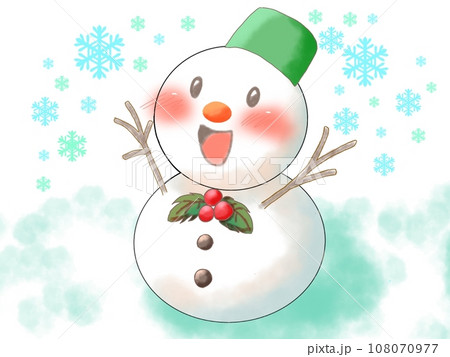 雪だるま クリスマス 冬 喜び 12月のイラスト素材 [108070977] - PIXTA