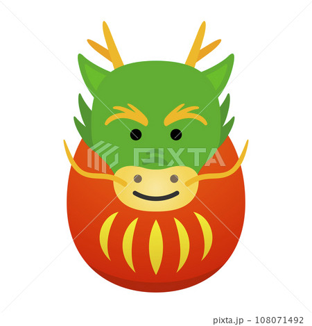 ダルマ　年賀状イラスト素材　2024年 108071492