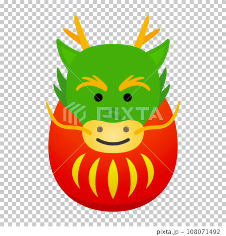 ダルマ　年賀状イラスト素材　2024年 108071492