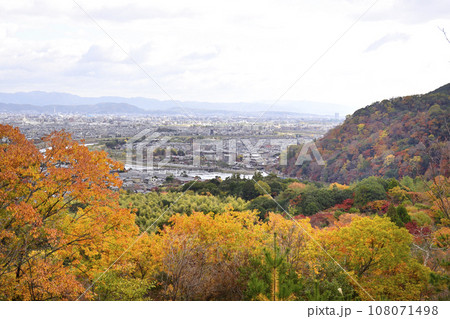 嵯峨野嵐山　小倉山山頂から望む紅葉 108071498