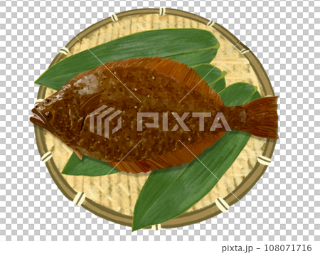 ヒラメ（ザル笹の葉付き） 108071716