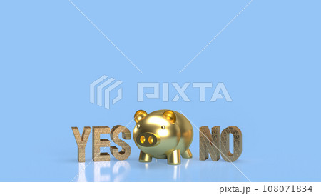 The Gold piggy Bank for earn concept 3d rendering 108071834