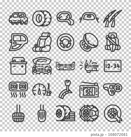 Automotive equipment inspection equipment icon set 108072081