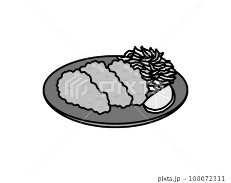 とり天・郷土料理・大分県・モノクロ 108072311