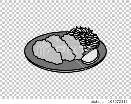 とり天・郷土料理・大分県・モノクロ 108072311