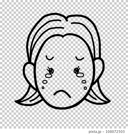 泣いてる女性の顔 108072503