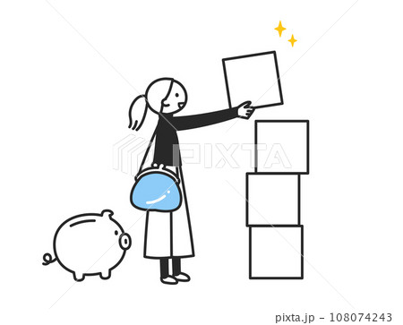 コツコツと積み上げる努力をする女性 108074243