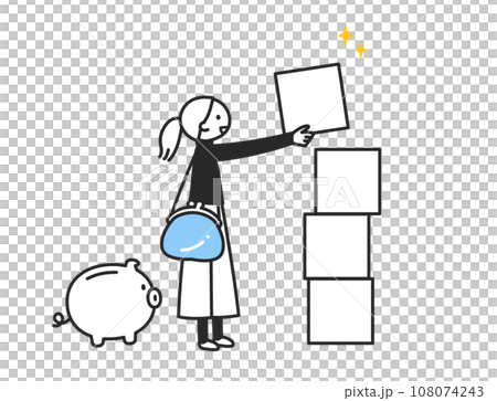 コツコツと積み上げる努力をする女性 108074243