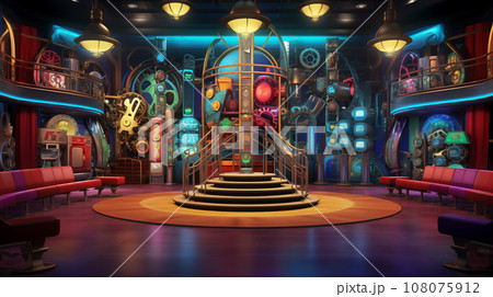 virtual studio set background 108075912