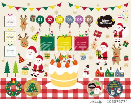 クリスマスとサンタのイラストセット 108076774