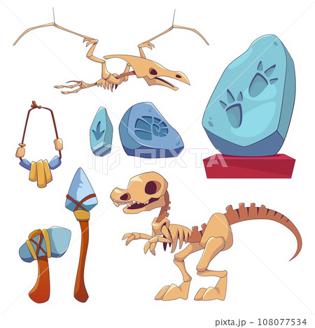 Historical archaeological museum elements set. Historical archaeological museum elements set. 108077534