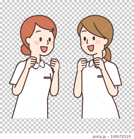 兩位護士微笑互相鼓勵 108078529