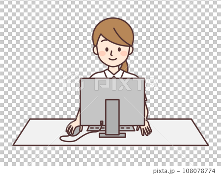 パソコン業務をしている看護師 108078774
